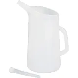 Relaxdays Ölkanne mit Einfüllstutzen, Ölmessbecher, Skala, Ölwechsel, bruchsicher, Auto, Werkstatt, Pe, Weiß