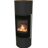 ECOfoxx EEK A+ Runder Premium-Kaminofen Ottawa mit Speicherstein, schwarz