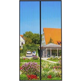 luxuskollektion Fliegengitter Tür Magnet 100 x 220 cm Schwarz