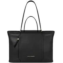 Piquadro Shopper Circle Tote 14" Black