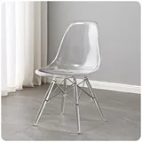 LIKUHLI Moderne Esszimmerstühle aus durchsichtigem Kunststoff im Mid-Century-Stil, 4er-Set, vormontiert, stilvolle Küchenstühle für das Esszimmer, maximale Tragkraft: 150 kg