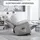 Homcom Sessel mit Aufstehhilfe Elektrisch, Relaxsessel mit Liegefunktion, Massagesessel mit Fernbedienung, Seitentasche und Fußteil,