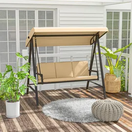 Outsunny Hollywoodschaukel Beige 3-Sitzer
