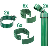 GAH Alberts Zaunanschluss-Set Einbetonieren 80 - 150 cm Grün/Kunststoff