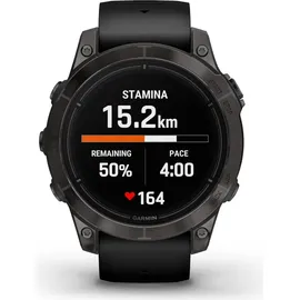 Garmin Epix Pro (Gen 2) Sapphire 47 mm schwarz/carbongrau Titan mit Silikonarmband