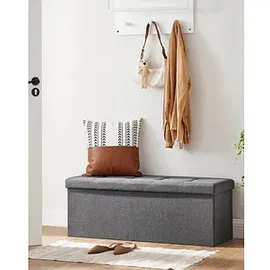 Songmics Sitzbank Truhenbank Beige 110 x 38 x 38 cm