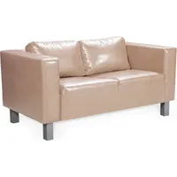 Fun Möbel Sofa Designersofa MAILAND 2-Sitzer in Kunstleder Cappuccino