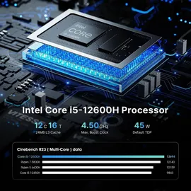 bosgame P2 Lite Mini PC 2023 4K Ultra HD Intel Core i5-12600H 4,5 GHz 32 GB RAM 512 GB SSD Intel Iris Xe Graphics Windows 11 Pro