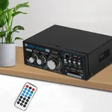 2 Kanal Digitaler Leistungsverstärker HiFi Stereo Mit Fernbedienungsfunktion AC 220V / DC12V (im Auto) Mit Höhen-, Bass- und Lautstärkereglern Mini HiFi digitaler Audio-Leistungsverstärker