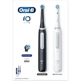 Oral-B iO Series 4 Matt Black + 2. Handstück Quite White + Reiseetui