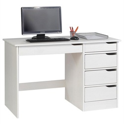 IDIMEX Schreibtisch HUGO, Schreibtisch Kinderschreibtisch Schülerschreibtisch Kiefer massiv in w weiß