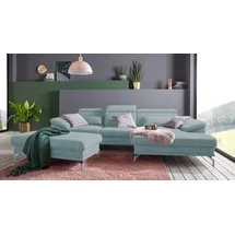 sit&more Polsterhocker SIT & MORE "Scorpio", blau (aqua), B:138cm H:46cm T:71cm, Hocker, Polsterhocker, inklusive Federkern