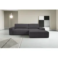 werk2 Ecksofa WERK2 "Rotterdam-L, kuschelweicher Cord oder Breitcord, L-Form, Breite 267 cm", grau (anthrazit), B:267cm H:85cm T:165cm, 90% Polyester, 10% Nylon, Sofas, Ecksofa, Design Ecksofa mit Schlaffunktion & Bettkasten, Cord, Anthrazit