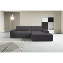 werk2 Ecksofa WERK2 "Rotterdam-L, kuschelweicher Cord oder Breitcord, L-Form, Breite 267 cm", grau (anthrazit), B:267cm H:85cm T:165cm, 90% Polyester, 10% Nylon, Sofas, Ecksofa, Design Ecksofa mit Schlaffunktion & Bettkasten, Cord, Anthrazit