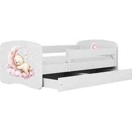 WFL GROUP Jugendbett Emily 80 x 160 cm Kiefer MDF weiß/roségold