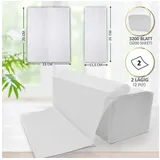 Defactoshop Papierhandtuch Papierhandtücher Falthandtücher für Zickzack Papierhandtuchspender weiß