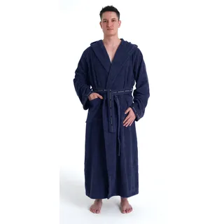 bruno banani Herrenbademantel » »Danny« Normallänge & Überlänge, auch in extra lang, Hotelbademantel«, (1 St.), mit Logostreifen, Herren Bademantel aus 100% Baumwolle, S-4XL Bruno Banani marine Länge: 145 cm