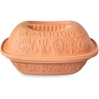 Römertopf Bräter Klassiker Keramik Dampfgarer aus Naturton für bis zu 2 Personen 1,5 Liter