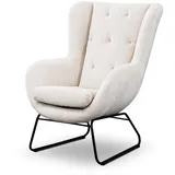 Fun Möbel Sessel Artemis Stoff Kronos 1-St. 70 x 80 x 90 cm Altweiß mit Kissen