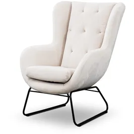 Fun Möbel Sessel Artemis Stoff Kronos 1-St. 70 x 80 x 90 cm Altweiß mit Kissen