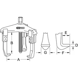 KS Tools Universal-Abzieher 3-armig 20-90 mm