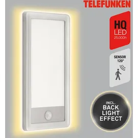 Telefunken Außenleuchte Kunststoff 4,5 cm inkl. Bewegungsmelder silber