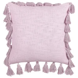 Dekokissen Baumwolle rosa mit Quasten 45 x 45 cm LYNCHIS