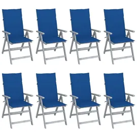 vidaXL Gartenstuhl 69 x 69 x 110 cm blau 8 St.