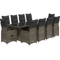 vidaXL Garten-Bistro-Set 11-tlg. Grau