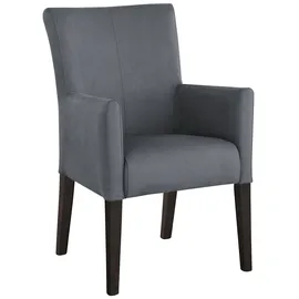 Home Affaire "King", grau (grau, wenge), B:60cm H:92cm T:65cm, 100% Polyester, Stühle, Polsterstuhl, Armlehnstuhl, Gestell Massivholz,