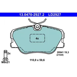 ATE 13.0470-2927.2 Bremsbelagsatz, Scheibenbremse ATE Ceramic