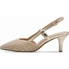 Marco Tozzi Damen Pumps weiches Feel Me Fußbett weiches Innenfutter Modisch, metallic (Gold), 38 EU