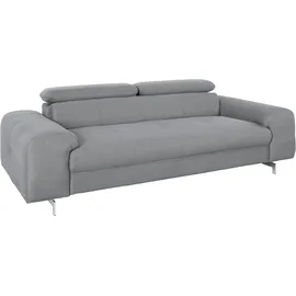 Cotta 3-Sitzer »Chef«, Big-Sofa mit Kopfteilverstellung, edle Metallkufen grau