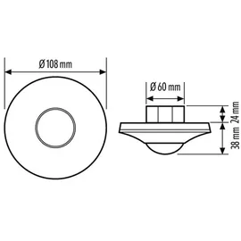 ESYLUX Decken-Präsenzmelder UP, 360 Grad PD-C 360i/8