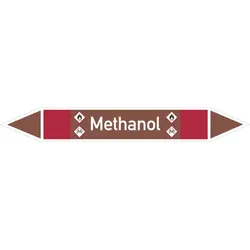 Rohrleitungskennzeichen Methanol - 187x26 mm Folie selbstklebend