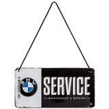 Nostalgic-Art Hängeschild, 10 x 20 cm, Original Lizenzprodukt (OLP), BMW – Service – Geschenk-Idee für BMW Accessoires Fans, aus Metall, Vintage Design