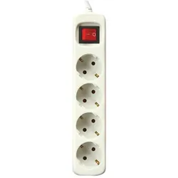 Silver Electronics Steckdosenleiste mit 4 Steckdosen mit Schalter, weiß, 4 Steckdosen, 1,5 Meter Kabel, Kindersicherung, geerdet, mit Überspannungsschutz