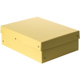 Falken Original Falken PureBox Pastell. Made in Germany. 100 mm hoch DIN A4 gelb. Aufbewahrungsbox mit Deckel aus stabilem Karton Vegan Geschenkbox Transportbox Schachtel Allzweckbox