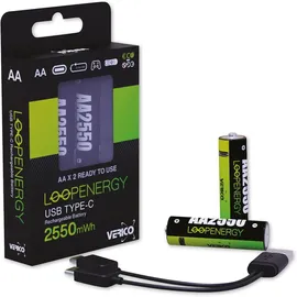 Verico LoopEnergy AA USB-C® 2550mWh USB-C® Akku Li-Ion 1700 mAh 1.5 V 2 St.