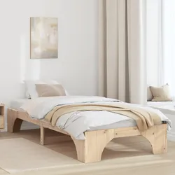 Bettgestell Naturholz Massivholz Kiefer Einzel Langlebig