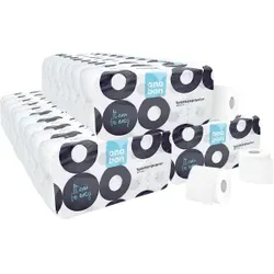 Sonderaktion onobon Toilettenpapier 3-lagig hochweiß, Hochwertiges Klopapier aus 100% Recycling-Material, 27 Packungen à 8 Rollen = 216 Rollen