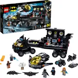 LEGO 76160 Super Heroes DC Batman Mobile Batbasis, Truck Spielzeug mit Batjet, Batquad, Motorrad und Wasserflitzer - Schwarz