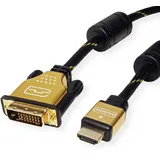 Roline DVI-HDMI Kabel 7,5 m Gold/Schwarz