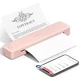Phomemo P831 Mobiler Drucker, 300 DPI Thermodrucker A4 Kompatibel mit Phone und Laptop, Bluetooth Reisedrucker Unterstützt 210 x 297 mm A4 Papier, Rosa