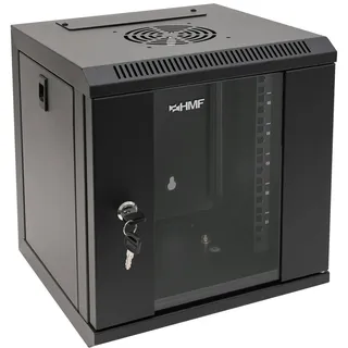HMF 63306-02 Serverschrank 10 Zoll, 6 HE, Netzwerkschrank, Wandschrank, 10", 31,2 x 30 x 35 cm, Voll Montiert, schwarz