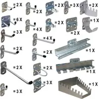 ADB Werkzeughalter 23220, für Lochwand, Hakenset, aus Metall, 50-teilig