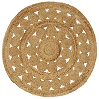 vidaXL Teppich Natur Ø 90 cm Jute