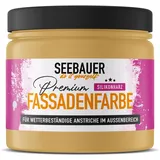 SEEBAUER diy Silikonharz-Fassadenfarbe Beige 300ML für Außen (No. 400 Banana Split) Selbstreinigende Fassadenfarbe mit Lotuseffekt - Geeignet für Putz, Mauerwerk und Beton