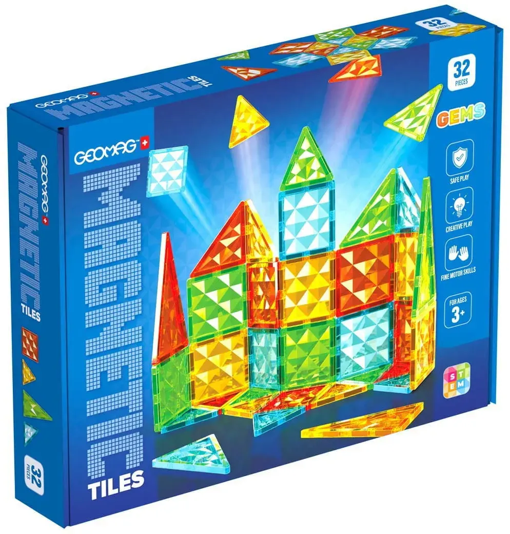 Geomag Magnetic Tiles Gems 32 Bausteine     