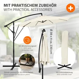 ML-Design Ampelschirm Ø 300 cm Beige